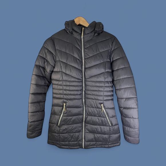 Snobbish Women's Puffer Jacket with Removable Hood Black Small Outdoor Neutral - Picture 1 of 12